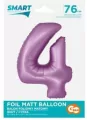 Balon foliowy Smart cyfra 4 lawendowy matowy 76cm - tantis.pl