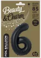 Balon foliowy B&C cyfra 6 matowa czarna 85cm - tantis.pl
