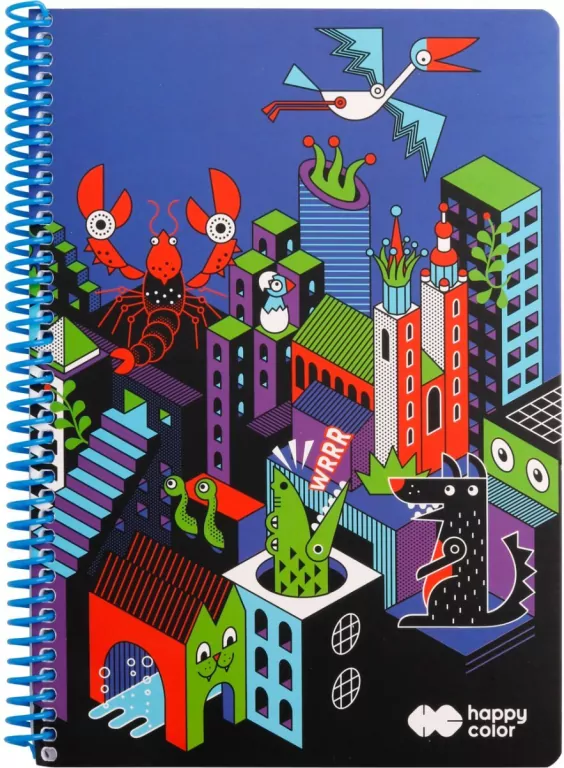 Kołonotatnik A4/80K kratka Me&City 2 HAPPY COLOR - tantis.pl
