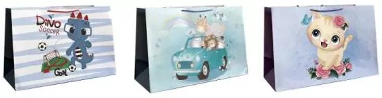 Torebka ozdobna prezentowa 30x42x20cm szerokie dno, mix 1 sztuka - tantis.pl