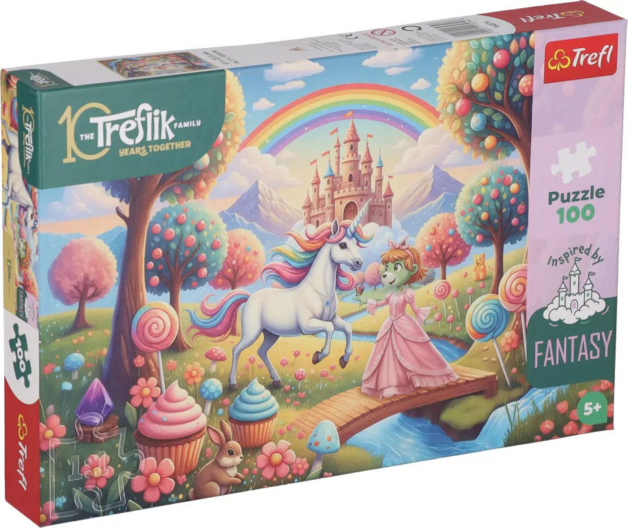 Puzzle 100 Jednorożec w słodyczolandii TREFL - tantis.pl