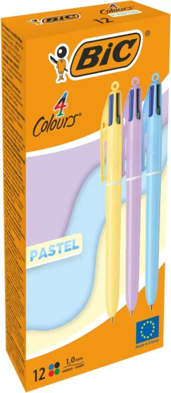 Długopis 4 Colours Pastel (12szt) BIC - tantis.pl