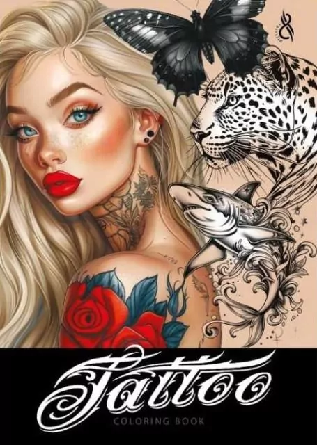 Kolorowanka A4 pionowa 8 obrazków Tattoo żółta - tantis.pl