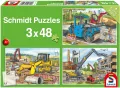 Puzzle 3x48 Pojazdy budowlane G3 - tantis.pl