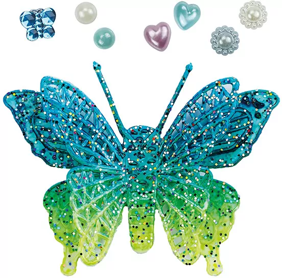 Kryształki samoprzylepne motyl 3D 75x60mm 82szt - tantis.pl