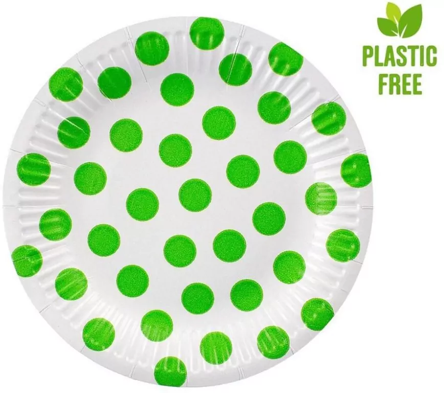 Talerzyki papierowe Groszki pistacjowe 18cm 6 sztuk - tantis.pl