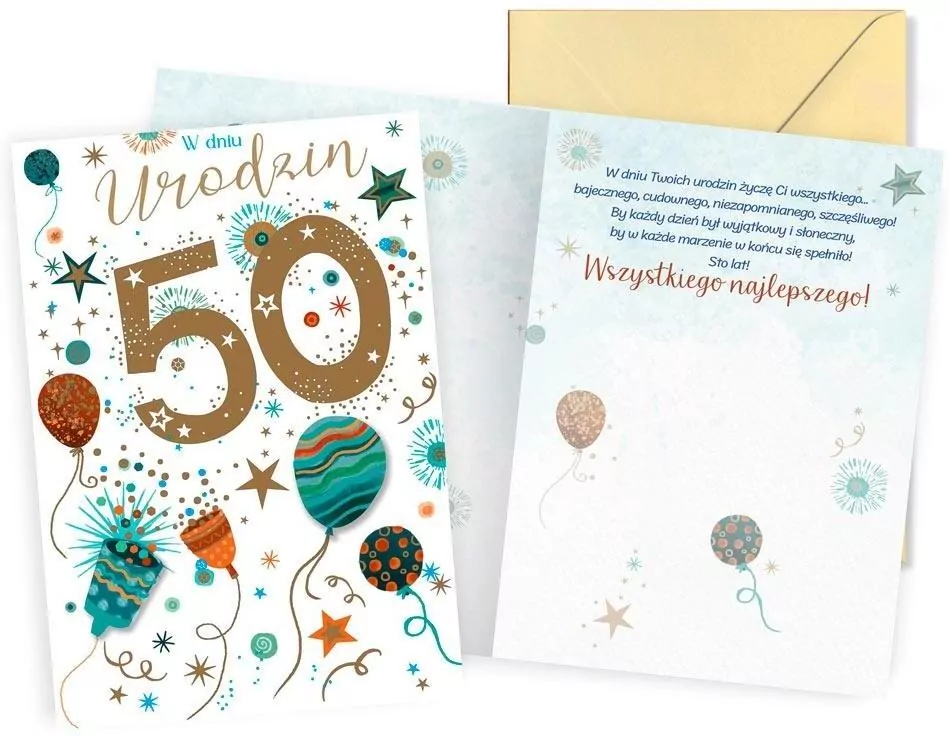 Karnet Urodziny 50 - tantis.pl