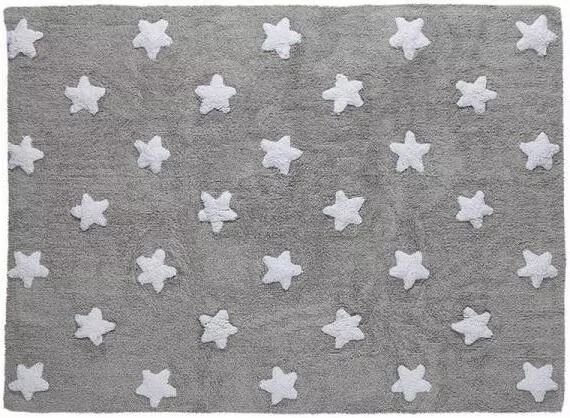 Dywan Bawełniany Grey Stars White 120x160cm - tantis.pl
