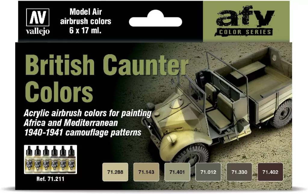 Vallejo: 71.211 - Model Air - AFV - British Caunter Colors (6x17 ml) - tantis.pl