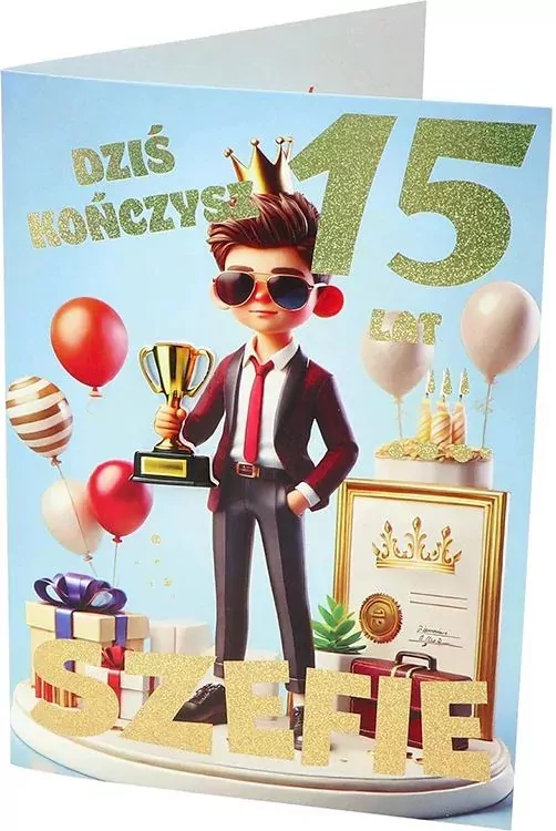 KARNET URODZINY 15 B6 Z KOP NER A-027 FOL - tantis.pl