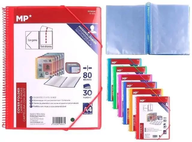 Teczka na spirali A4 z 30 koszulkami z gumką MIX - tantis.pl