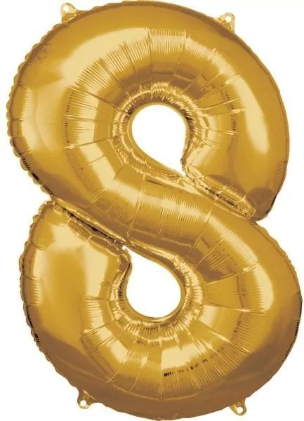Balon foliowy cyfra 8 złota 57x86cm - tantis.pl