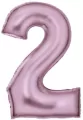 Balon foliowy cyfra 2 satynowa pastelowy róż 86cm - tantis.pl