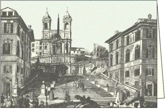 Karnet z kopertą. Roma Chiesa della Trinita