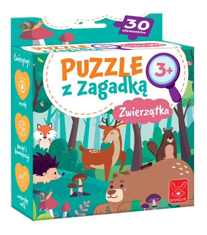 Puzzle z zagadką Zwierzątka 3+ - tantis.pl