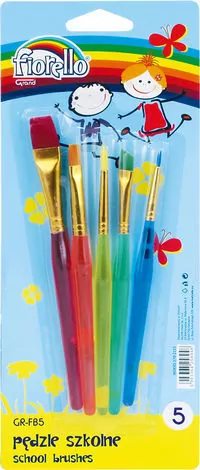 Pędzle szkolne. Fiorello. 5 sztuk - tantis.pl
