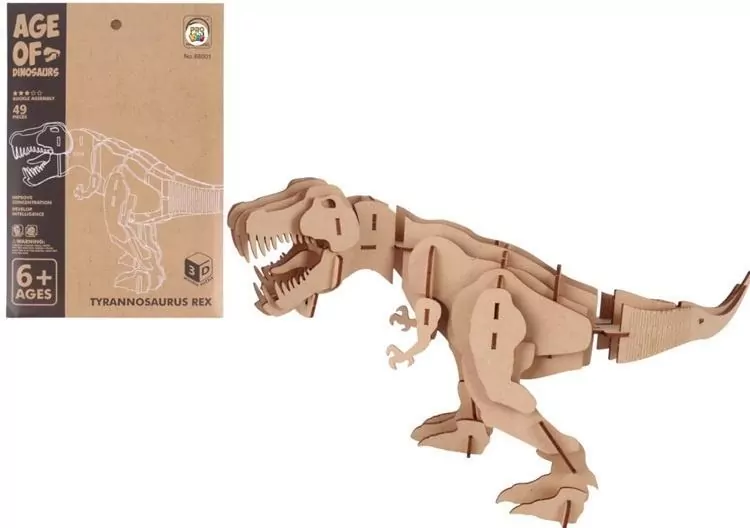 Puzzle drewniane 3D Dinozaur T-rex - tantis.pl
