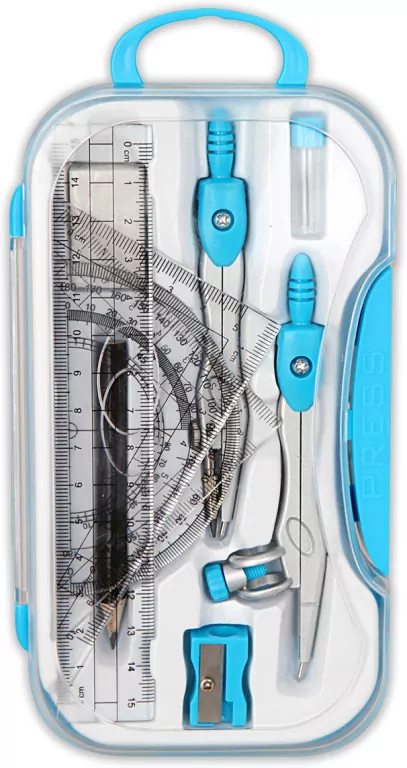 Cyrkiel + przybory. Niebieski - tantis.pl