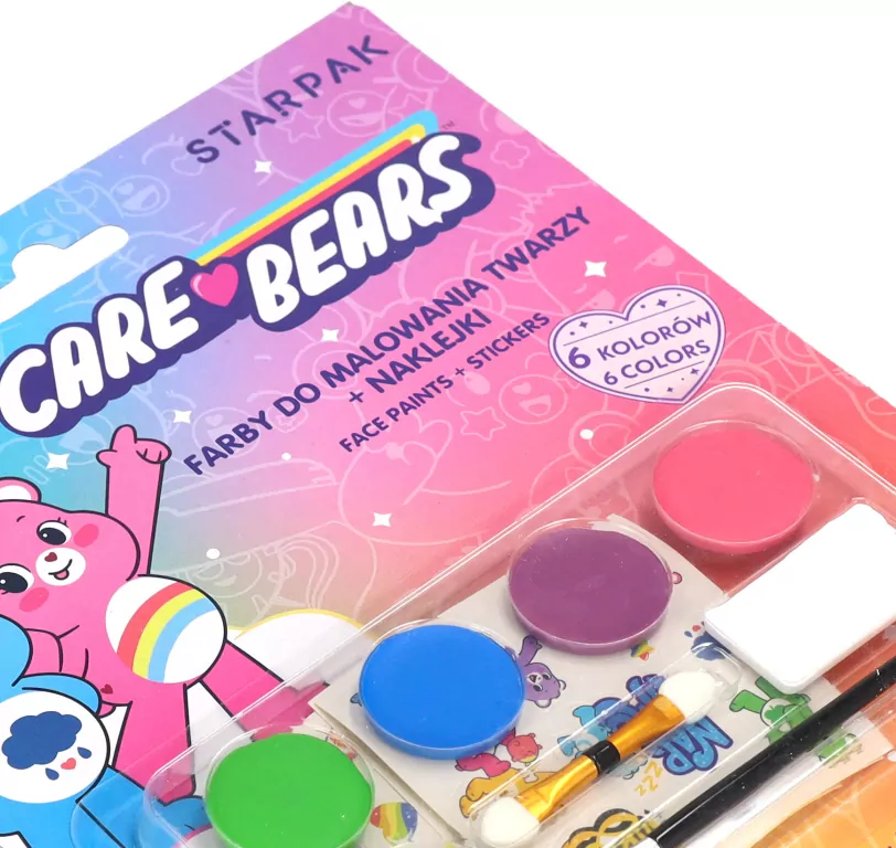 Farby do malowania twarzy z naklejkami. Care Bears - tantis.pl