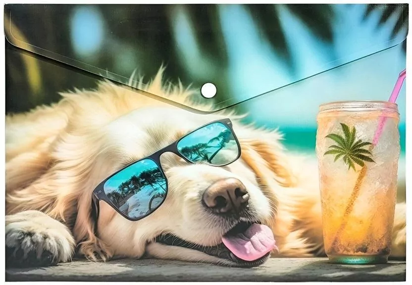 Koperta A4 PP na napę z nadrukiem Chillout Dog - tantis.pl