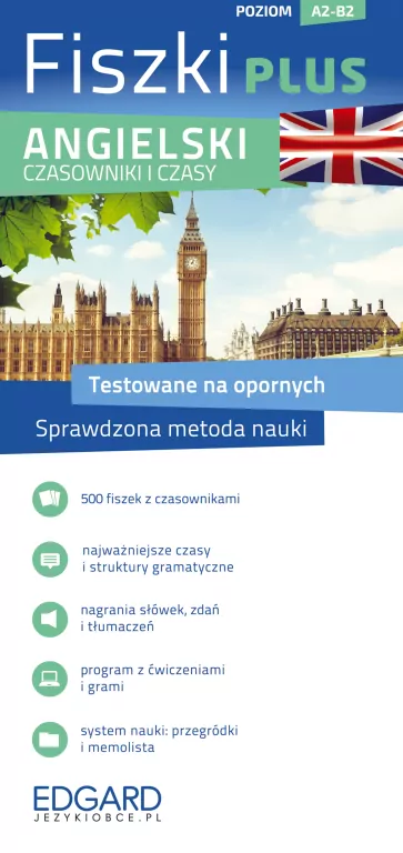 Fiszki PLUS. Angielski. Czasowniki i czasy. Poziom A2-B2 - tantis.pl