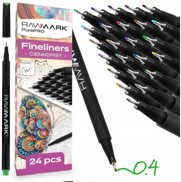 Cienkopisy 0.4mm 24 kolory - tantis.pl