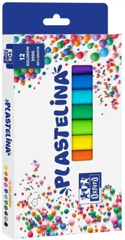 Plastelina Oxford 200g, 12 kolorów - tantis.pl