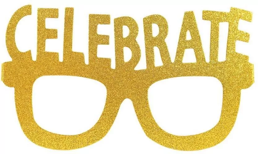Papierowe okulary brokatowe Celebrate 4szt - tantis.pl