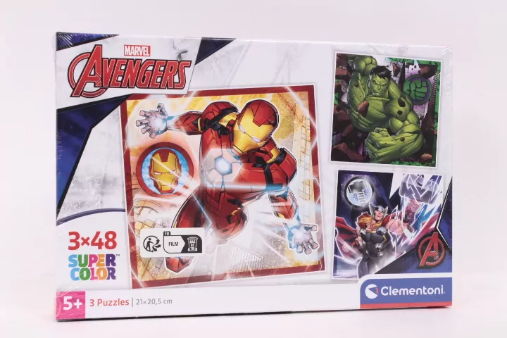 Clementoni. Puzzle 3x48. Super Kolor. The Avengers - tantis.pl