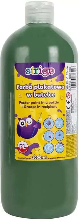Farba plakatowa w butelce 1000ml ciemnozielona - tantis.pl