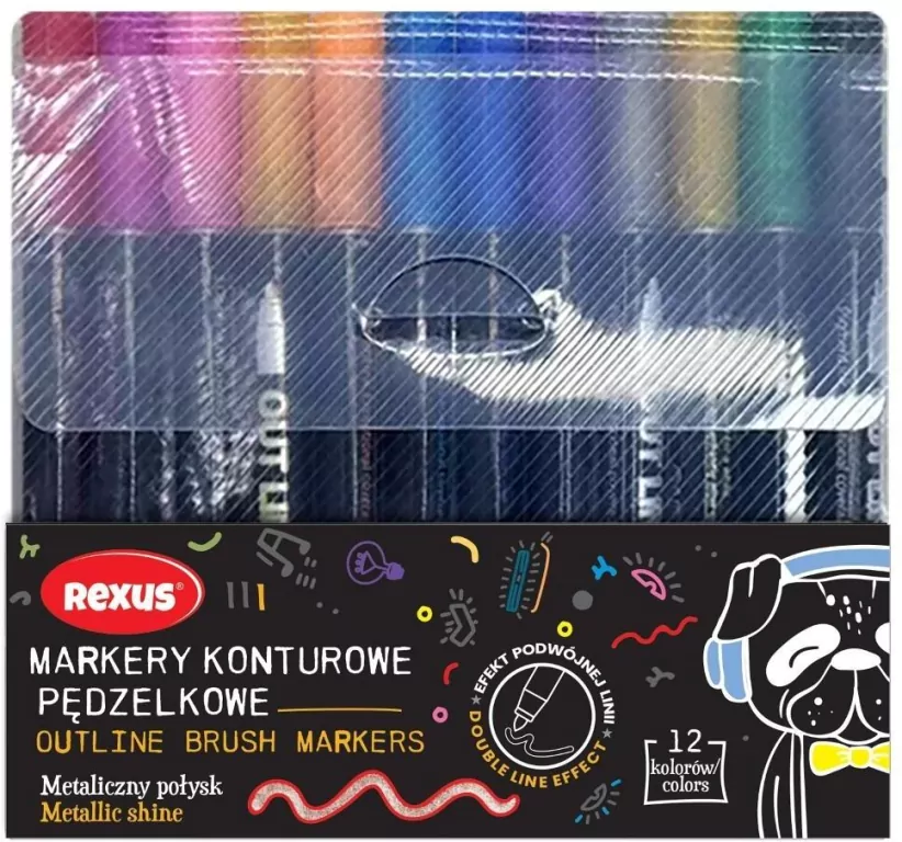 Markery konturowe 12 kolorów - tantis.pl