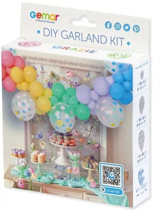 Girlanda balonowa DIY Makaron 65szt - tantis.pl