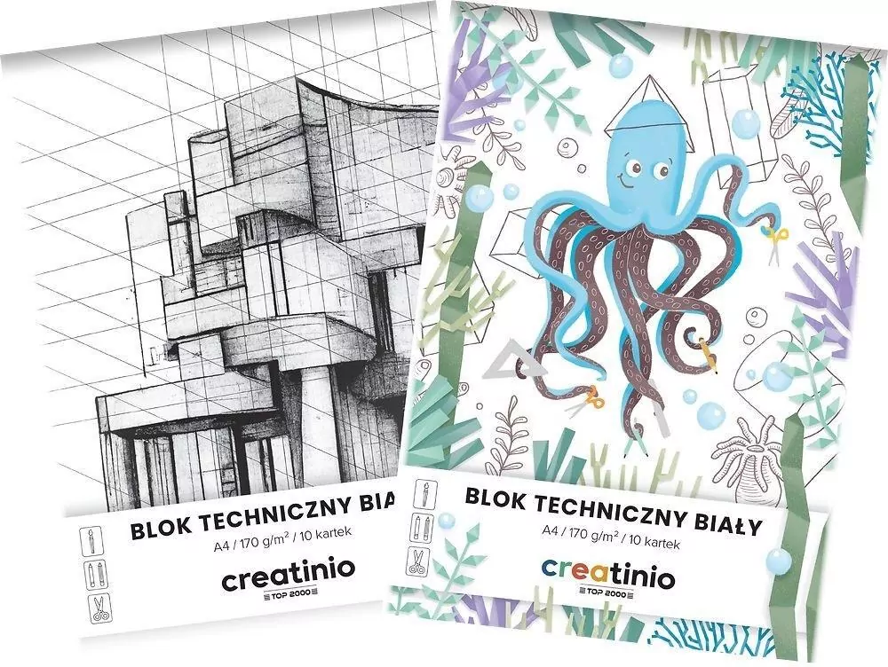Blok techniczny biały A4/10K 170 Creatinio, 20 sztuk - tantis.pl