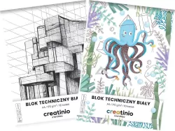 Blok techniczny biały A4/10K 170 Creatinio, 20 sztuk