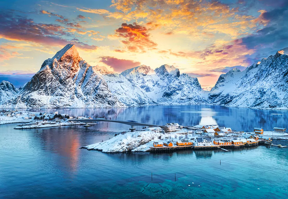 Puzzle 1000 Sunrise on Sakrisoy, Lofoten CASTOR - tantis.pl
