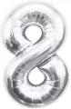 Balon foliowy B&C cyfra 8 srebrna 85cm - tantis.pl