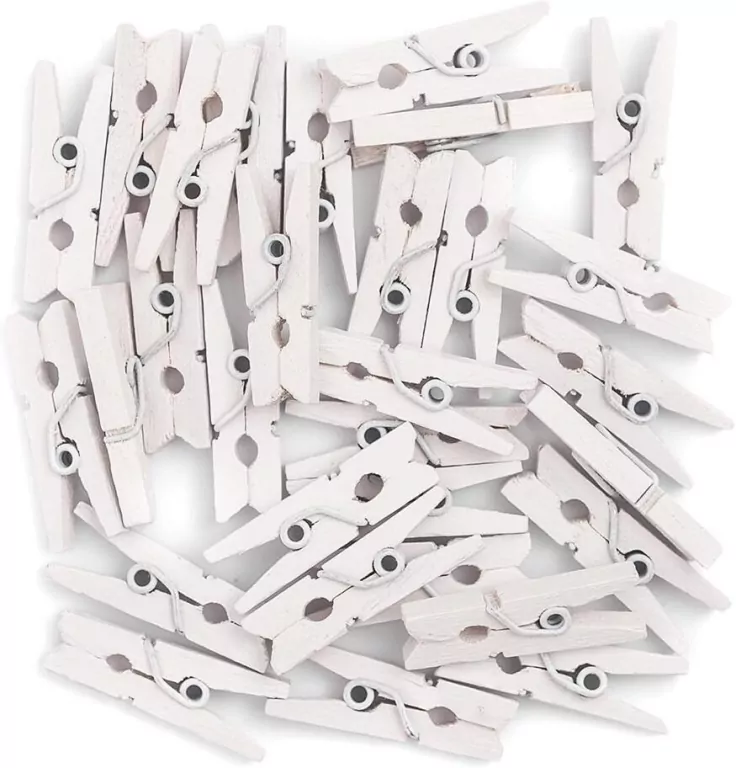 Klamerki mini white 30szt - tantis.pl