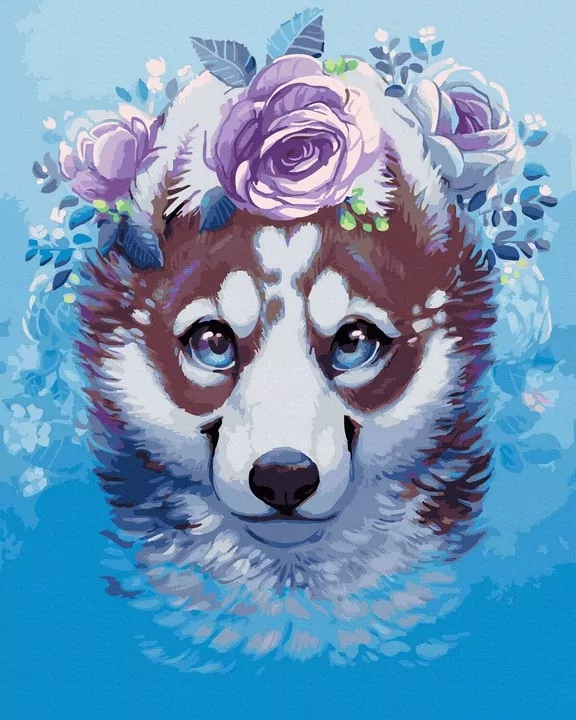 Malowanie po numerach - Szczęśliwy pies 40x50cm - tantis.pl