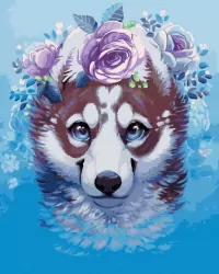 Malowanie po numerach - Szczęśliwy pies 40x50cm