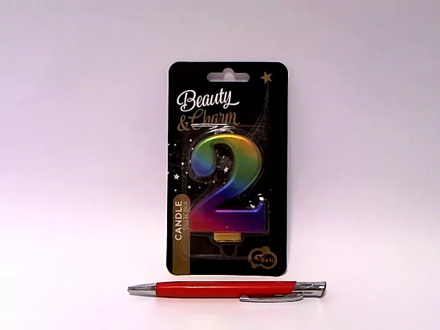 Świeczka B&C. Cyferka 2. Galaxy 8 cm - tantis.pl