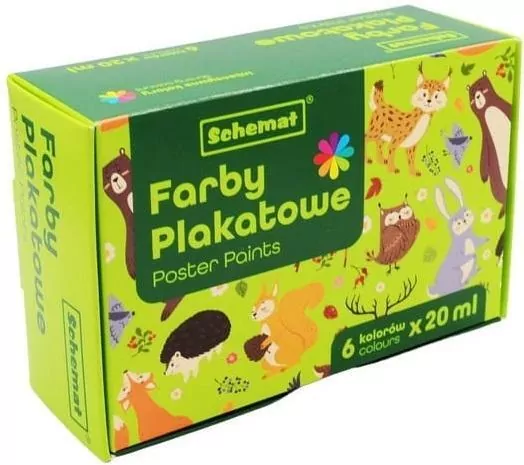 Farby plakatowe 20ml. 6 kolorów - tantis.pl
