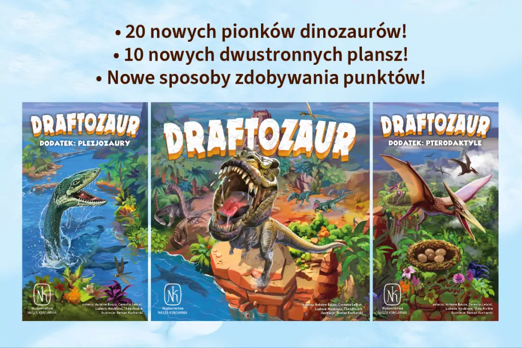 Draftozaur. 2 dodatki: Pterodaktyle, Plezjozaury - tantis.pl