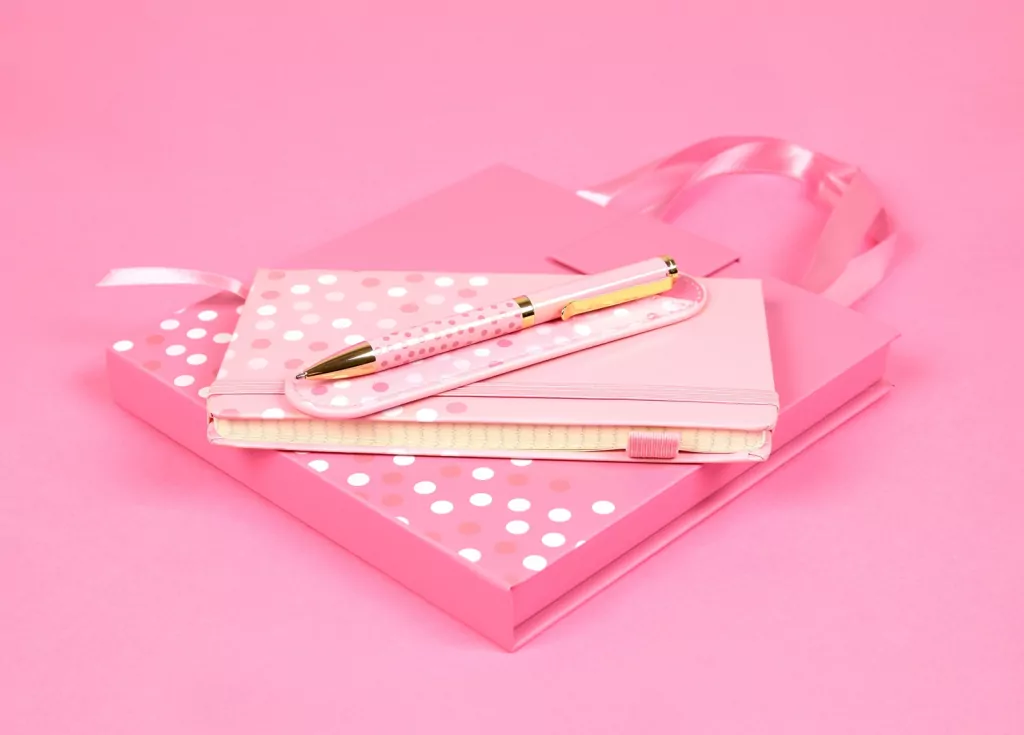 Długopis + notes Premium różowy - tantis.pl