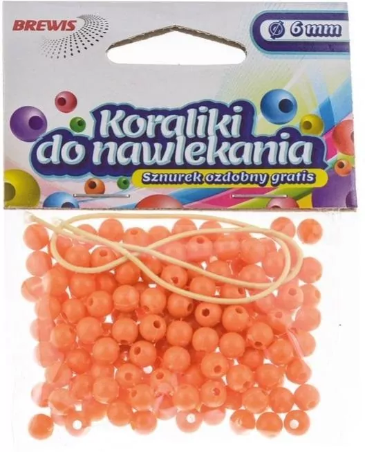 Koraliki do nawlekania pomarańczowe. 6mm 16g - tantis.pl