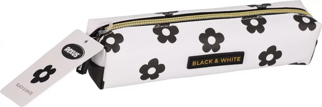 Piórnik mini Black&White Kwiaty - tantis.pl