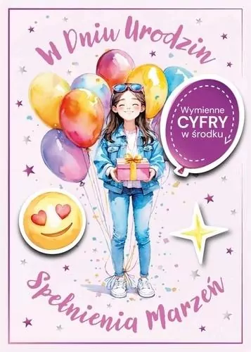 Karnet Urodziny wymienne cyfry - tantis.pl