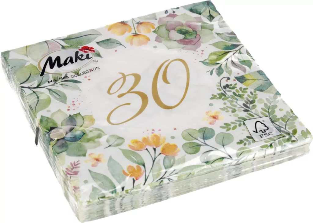 SERWETKA PAP 3W 330X330 30 LAT FLORAL PM OP - tantis.pl