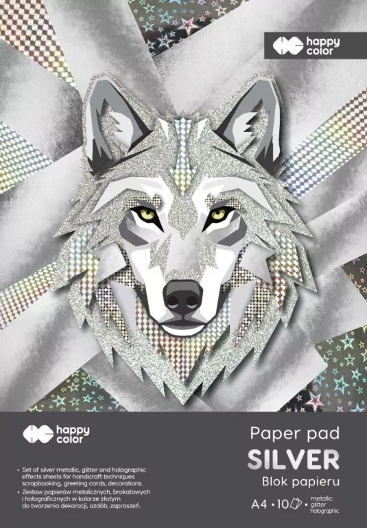 Blok Hobby Silver A4 150-230g 10ark HAPPY COLOR - tantis.pl
