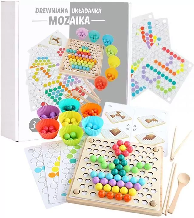 Gra drewniana, układanka Mozaika - tantis.pl