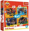 Puzzle 4w1 Strażak na sygnale TREFL - tantis.pl